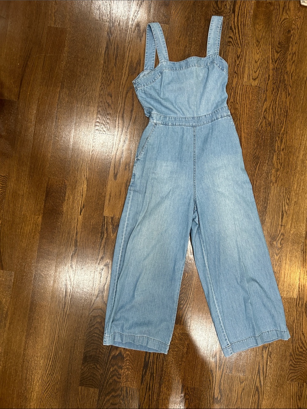 Madewell Light Blue Denim Women’s One-Piece Cropped Jumpsuit